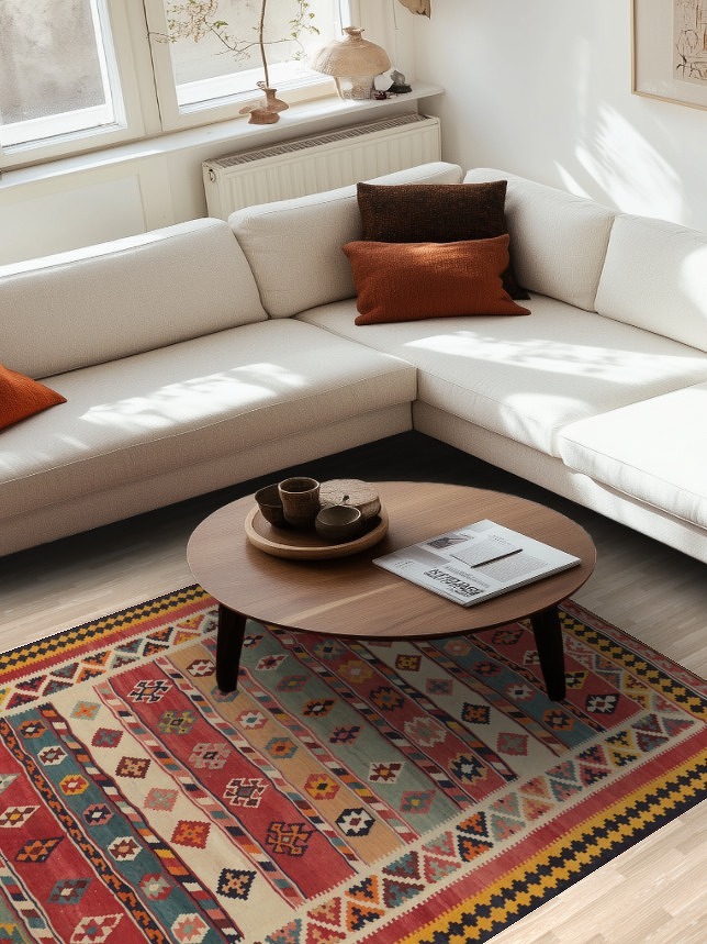Vegetable Dye Kilim Qashqai Persian Area Rug 5x8