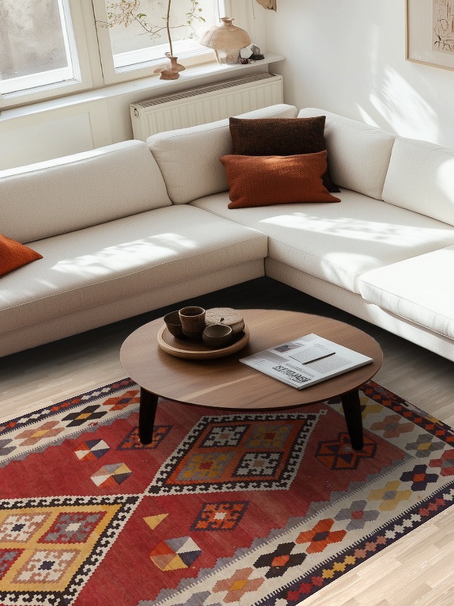 Vegetable Dye Kilim Qashqai Persian Area Rug 5x8
