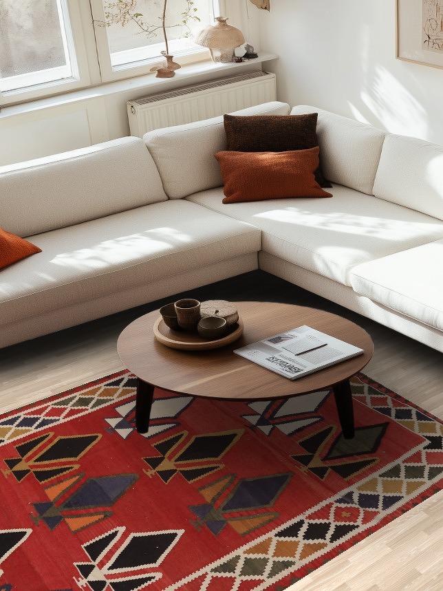 Vegetable Dye Kilim Qashqai Persian Area Rug 5x8