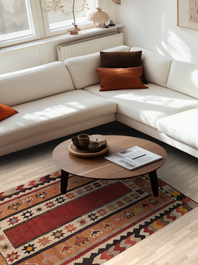 Vegetable Dye Kilim Qashqai Persian Rug 4x7