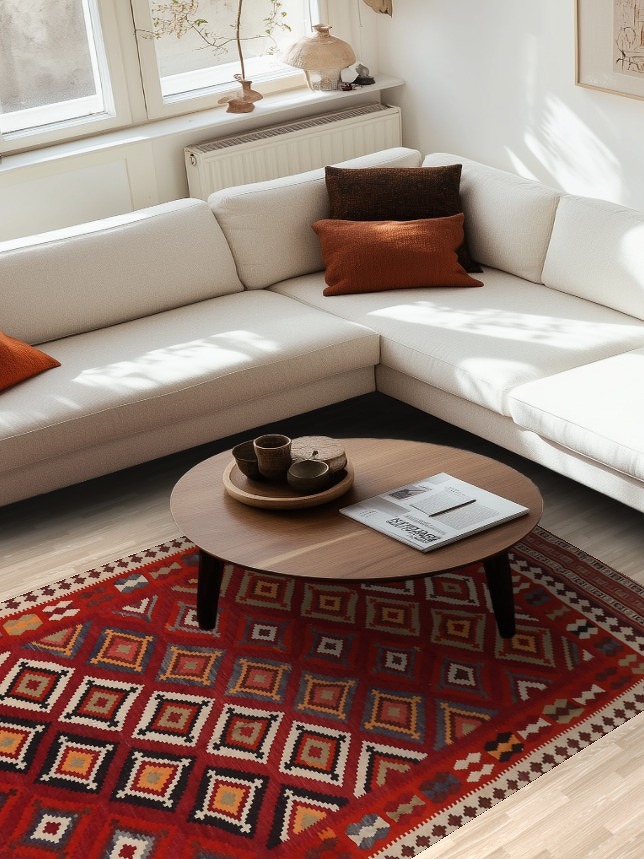 Vegetable Dye Kilim Qashqai Persian Area Rug 5x9