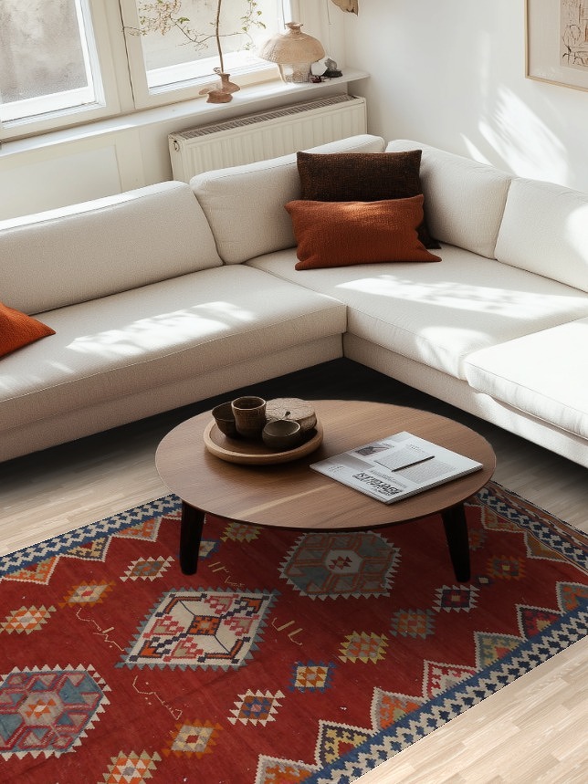 Vegetable Dye Kilim Qashqai Persian Area Rug 5x9