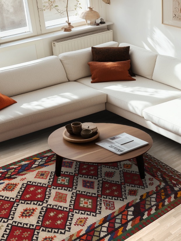 Vegetable Dye Kilim Qashqai Persian Area Rug 5x8