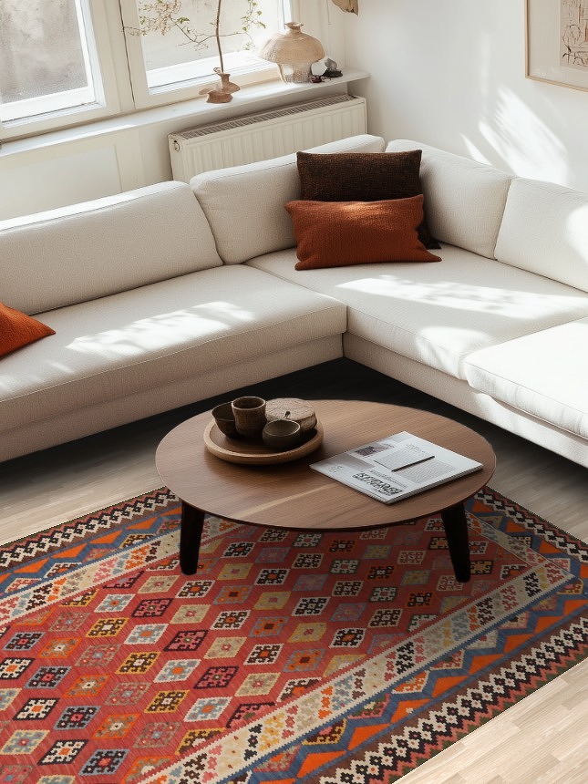 Vegetable Dye Kilim Qashqai Persian Area Rug 5x8
