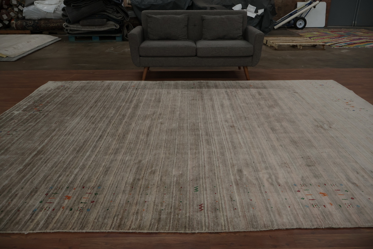 Sophisticated Neutral Tones Gabbeh Area Rug 9x12 for Classic Homes