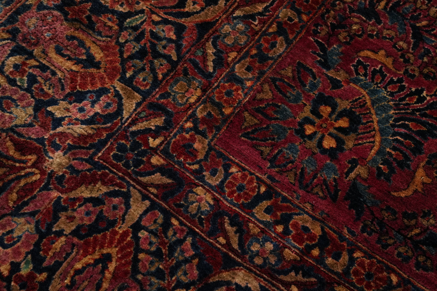 Vegetable Dye Antique Sarouk Persian Large Rug 13x19