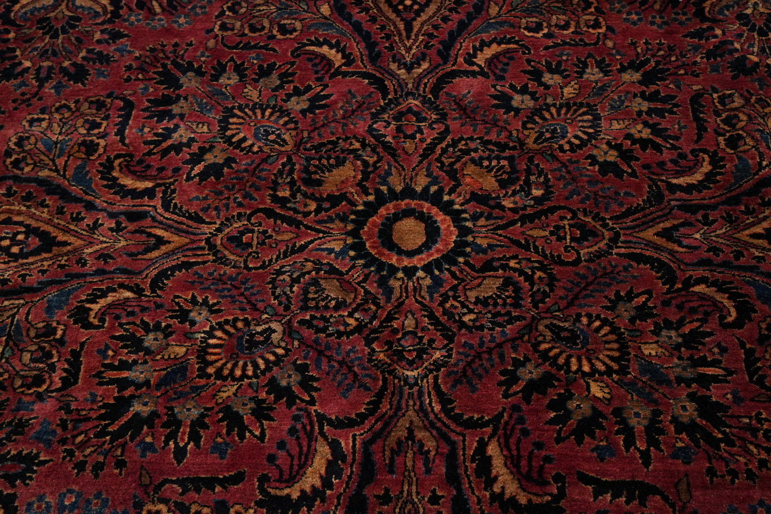 Vegetable Dye Antique Sarouk Persian Large Rug 13x19
