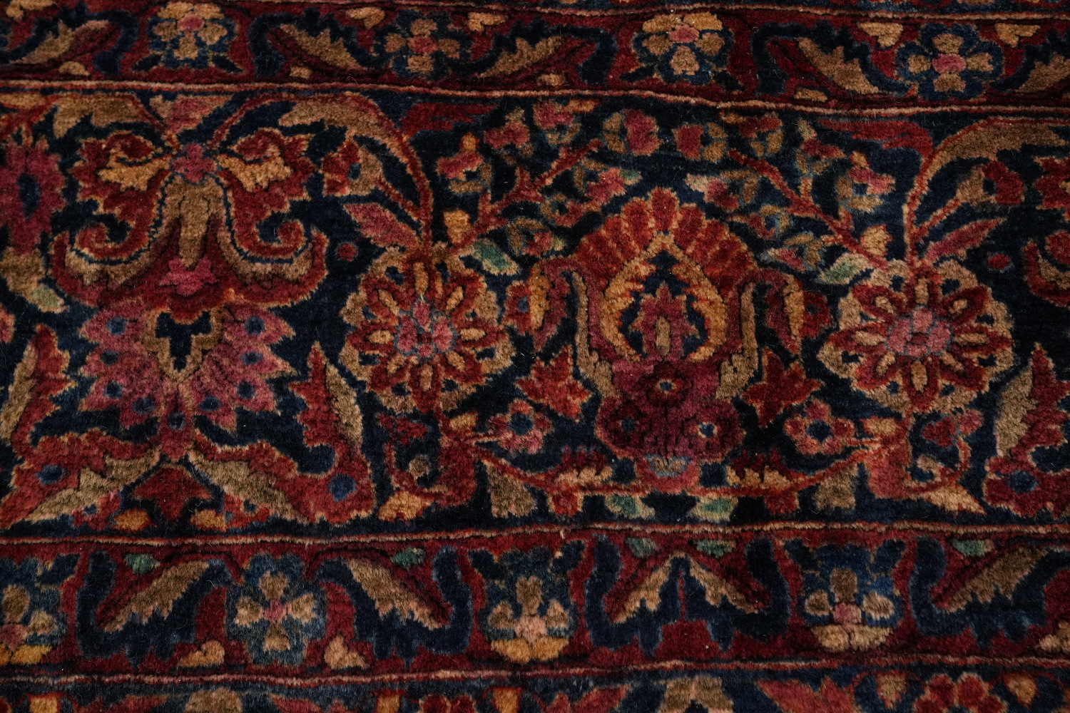 Vegetable Dye Antique Sarouk Persian Large Rug 13x19