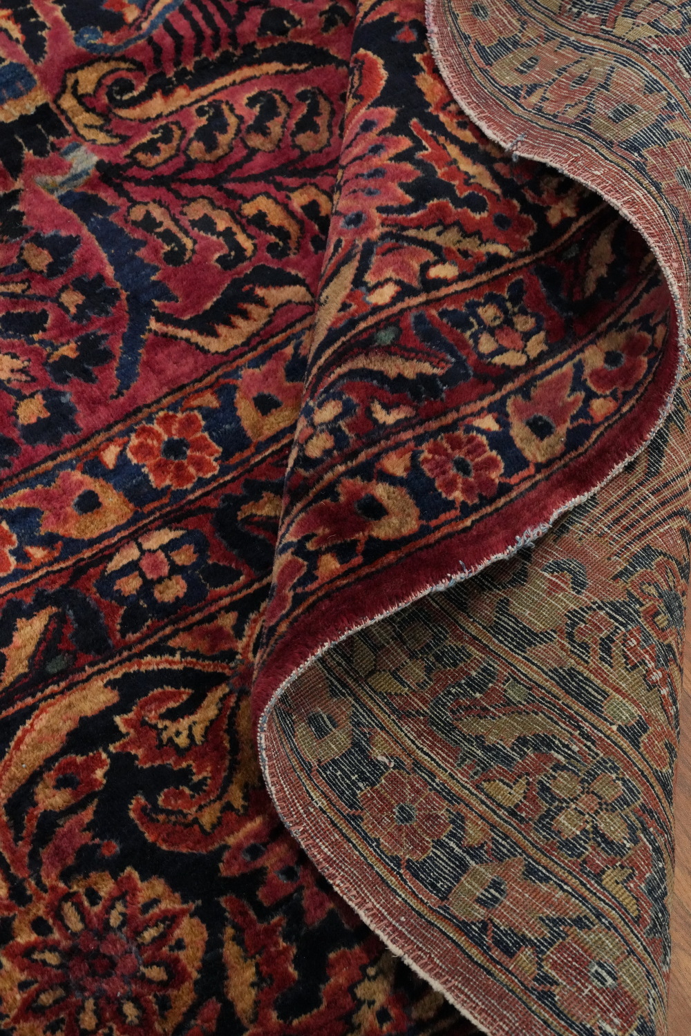 Vegetable Dye Antique Sarouk Persian Large Rug 13x19