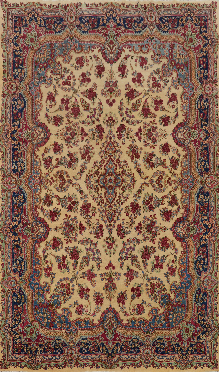 Vegetable Dye Antique Kerman Persian Large Rug 10x16