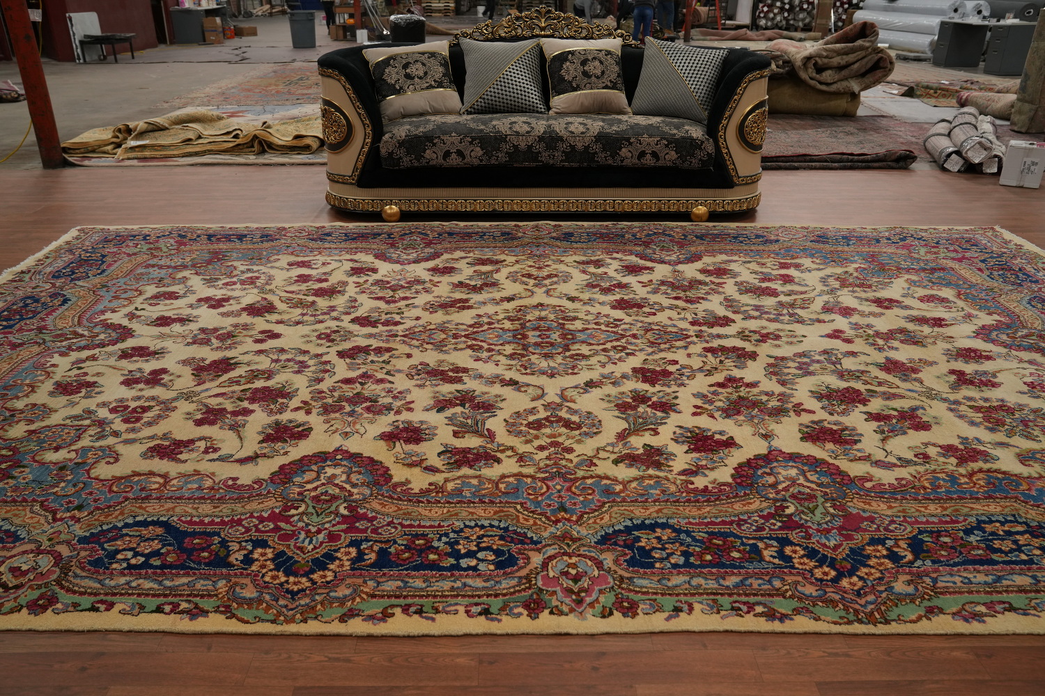 Vegetable Dye Antique Kerman Persian Large Rug 10x16