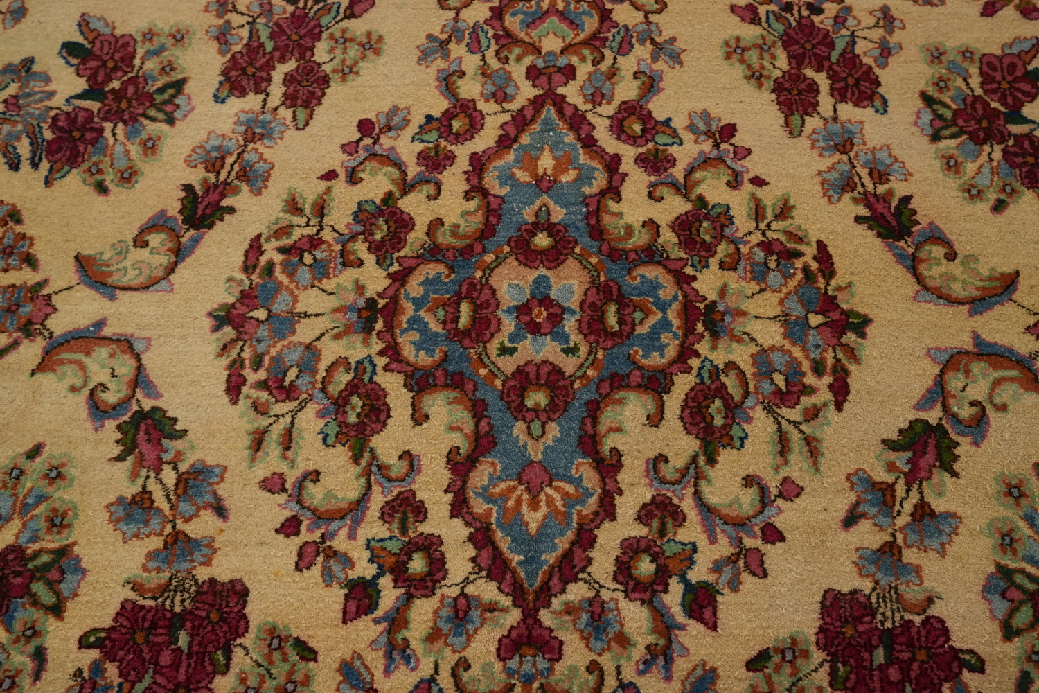 Vegetable Dye Antique Kerman Persian Large Rug 10x16