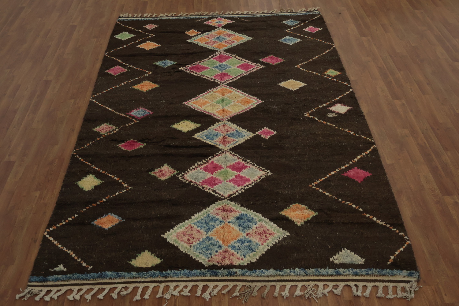 Bohemian Charm Geometric Diamond Moroccan Area Rug 7x10