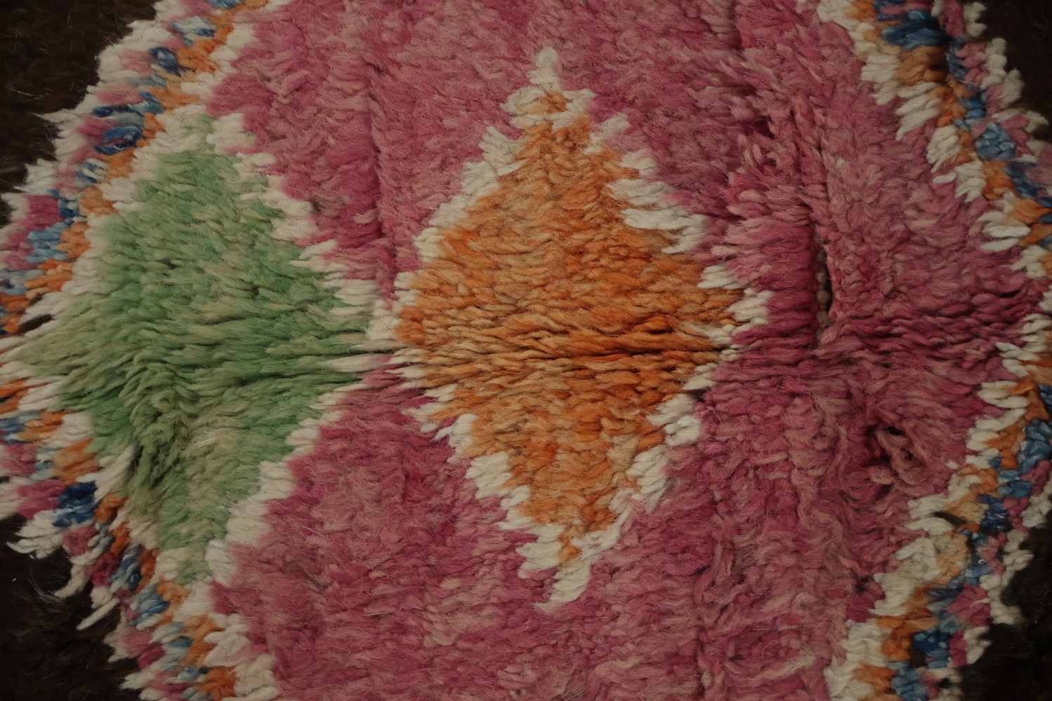 Dark Brown Moroccan Area Rug 7x10 with Bold Geometric Colors