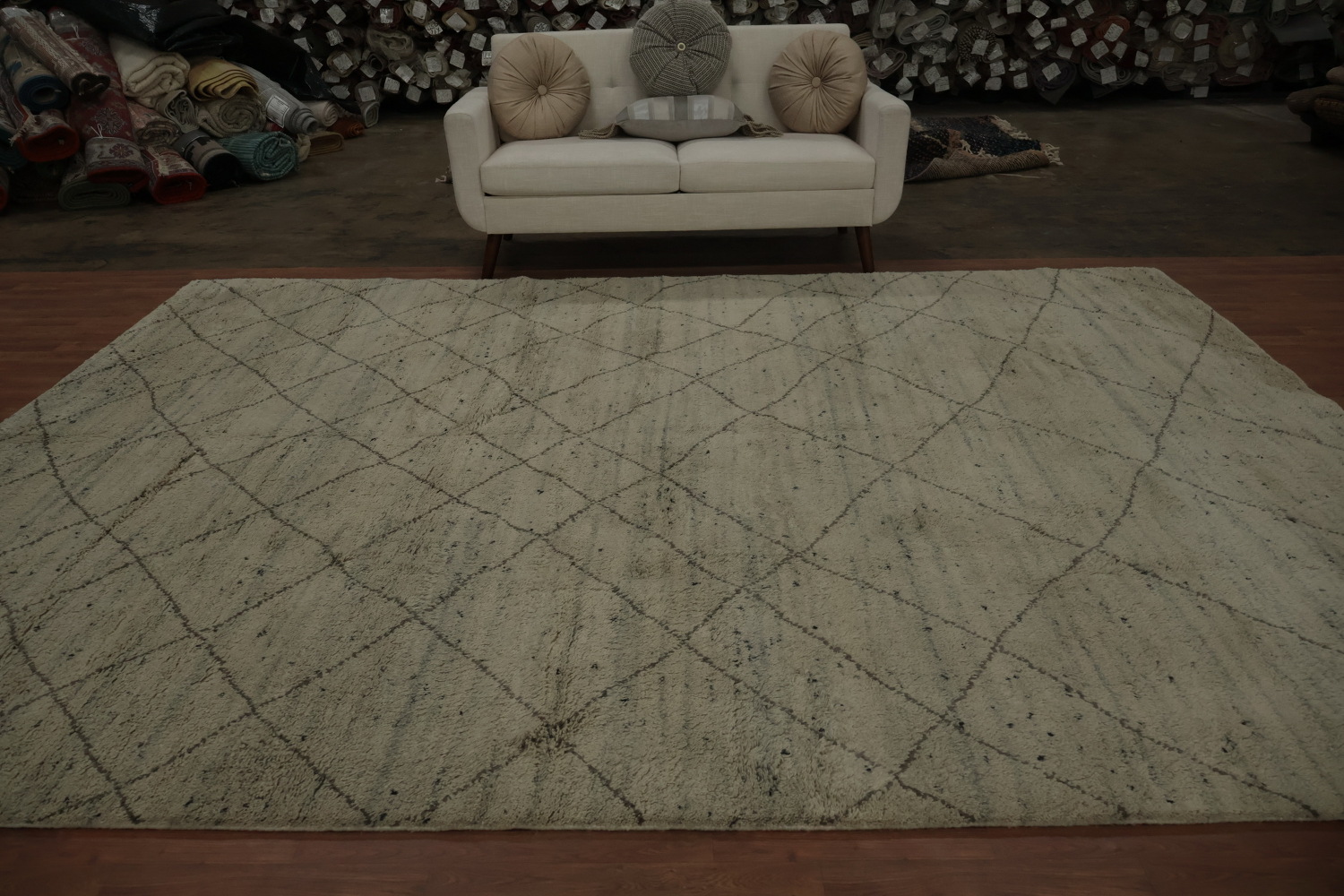 Trellis Wool Moroccan Indian Area Rug 9x12