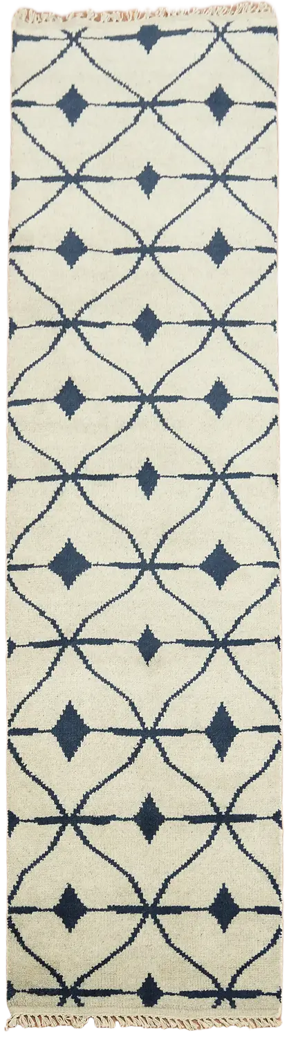 Stylish Blue and White Runner for a Chic and Cozy Look 3'x8'