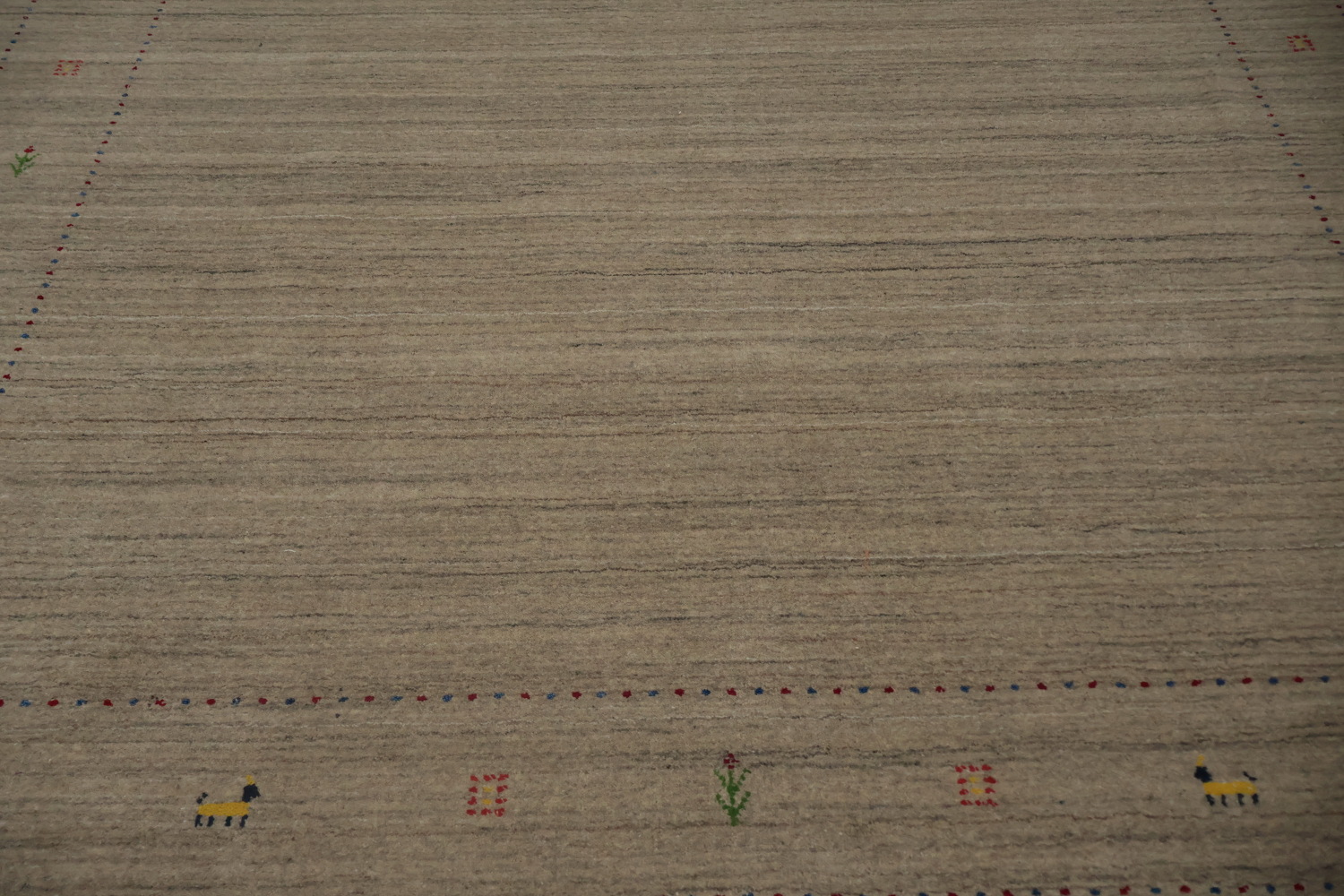 Brown Gabbeh Square Area Rug 8x8 with Intricate Border Details