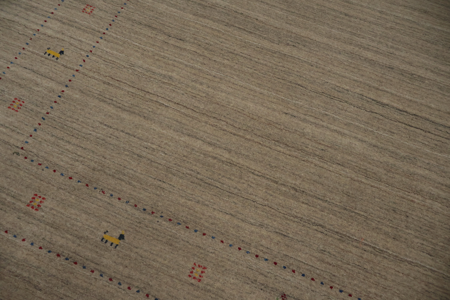 Brown Gabbeh Square Area Rug 8x8 with Intricate Border Details