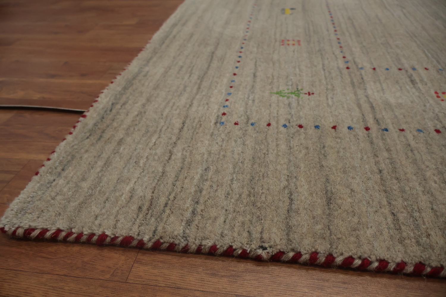 Brown Gabbeh Square Area Rug 8x8 with Intricate Border Details