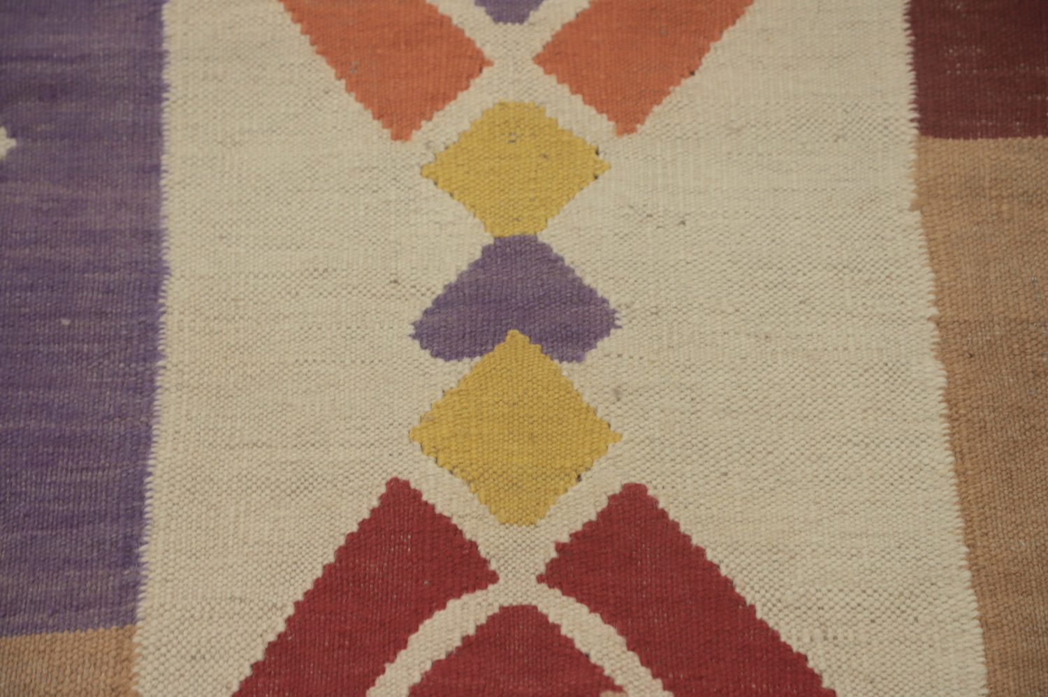 Colorful Kilim Rug with Intricate Geometric Designs 5x18