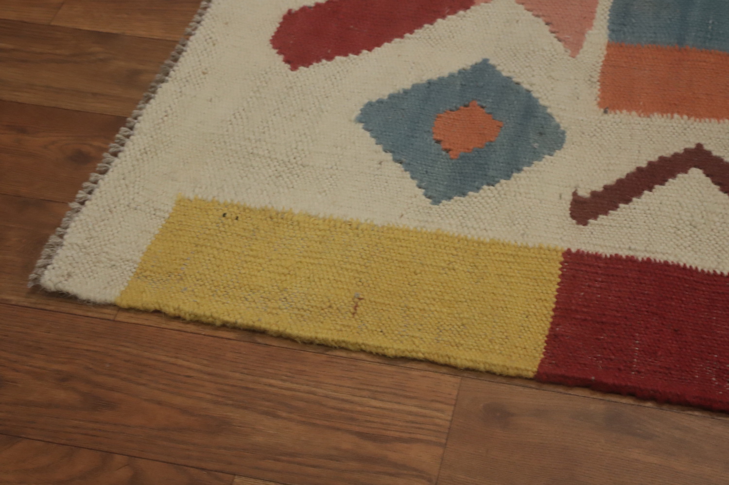 Colorful Kilim Rug with Intricate Geometric Designs 5x18