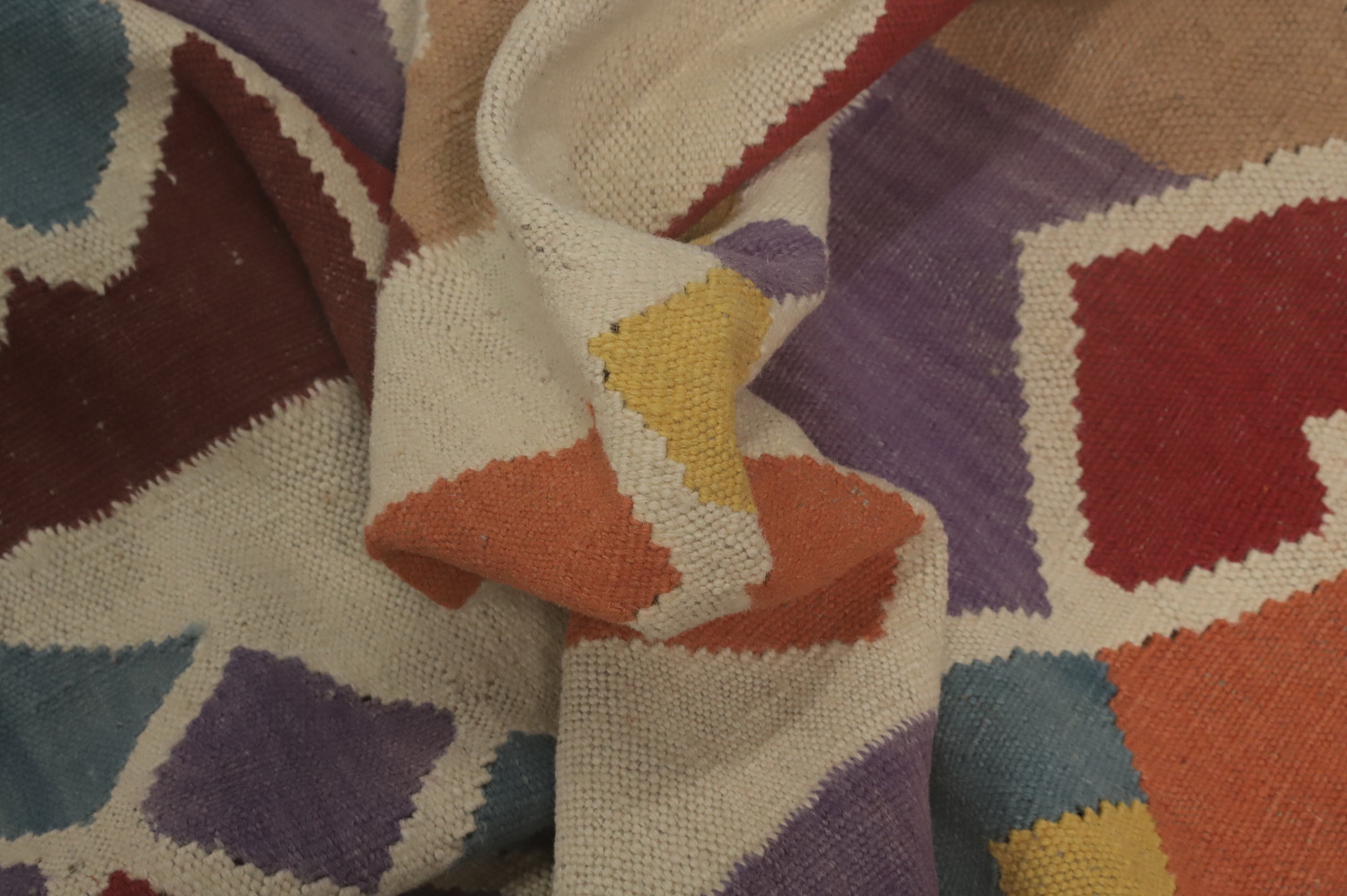 Colorful Kilim Rug with Intricate Geometric Designs 5x18