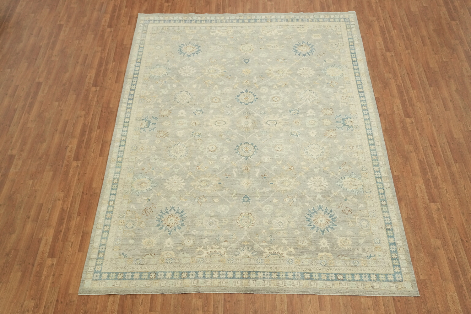 Handmade Gray Oushak Vegetable Dye Area Rug 9x12