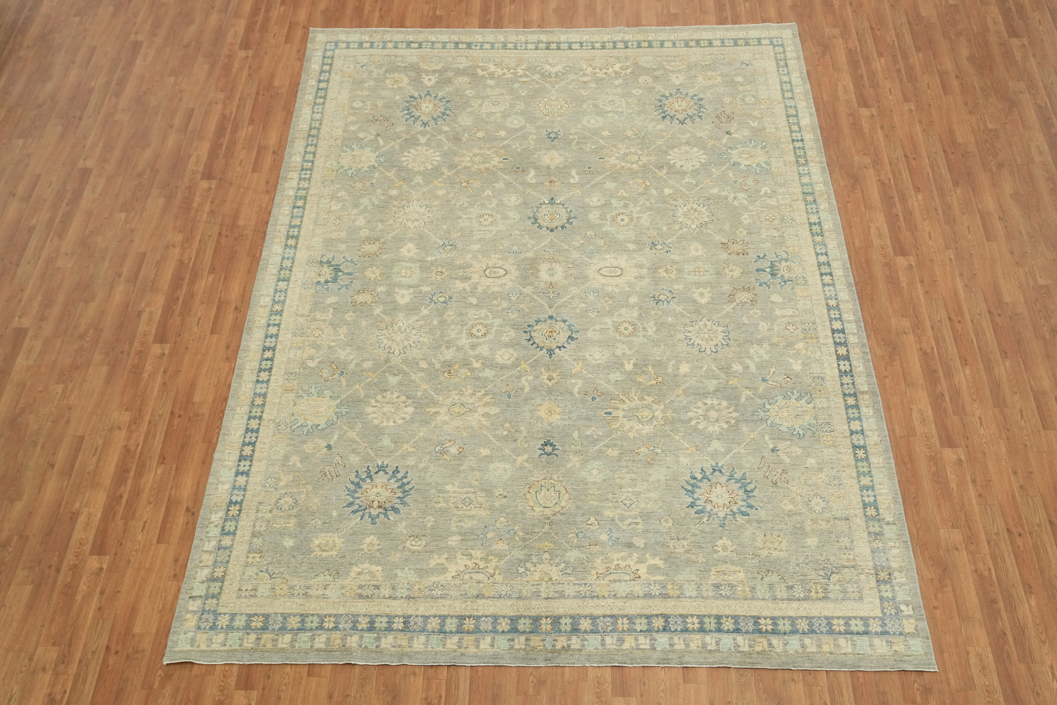 Handmade Gray Oushak Vegetable Dye Area Rug 9x12