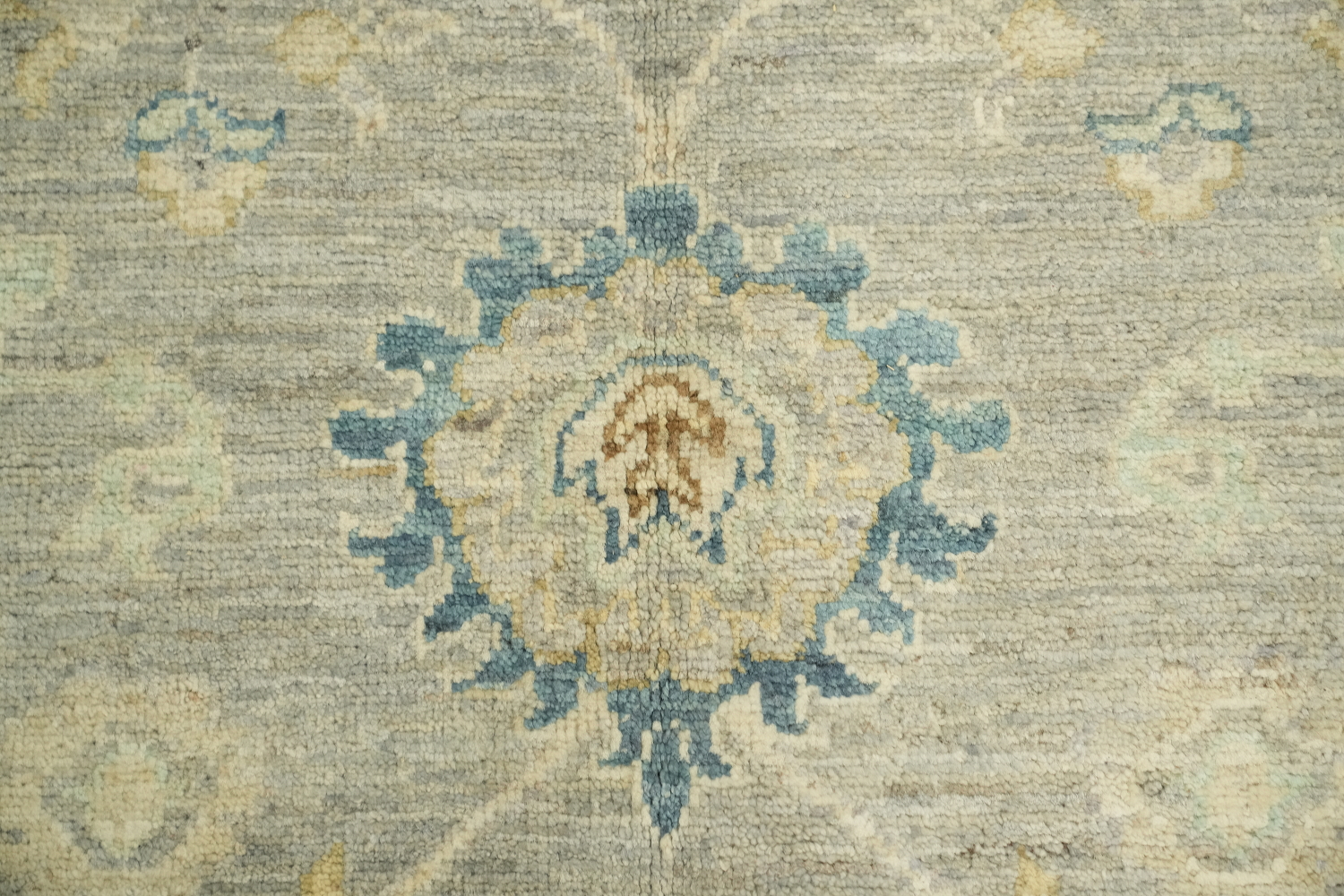 Handmade Gray Oushak Vegetable Dye Area Rug 9x12