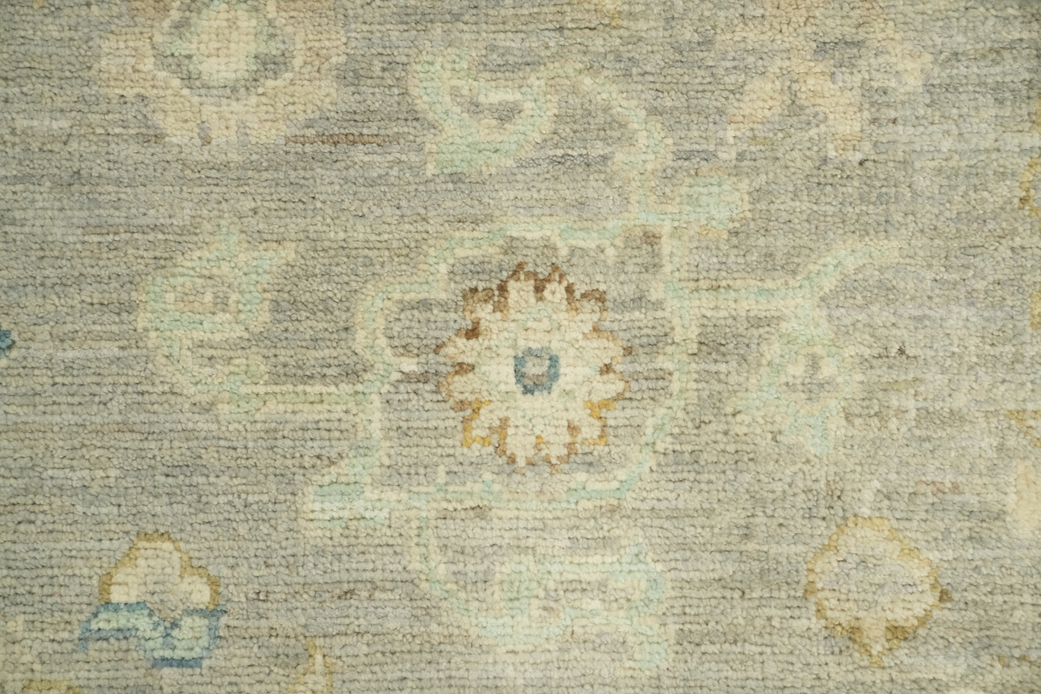 Handmade Gray Oushak Vegetable Dye Area Rug 9x12