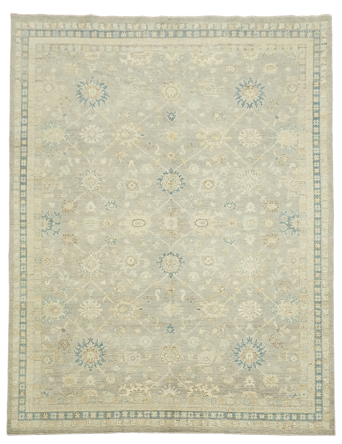 Handmade Gray Oushak Vegetable Dye Area Rug 9x12