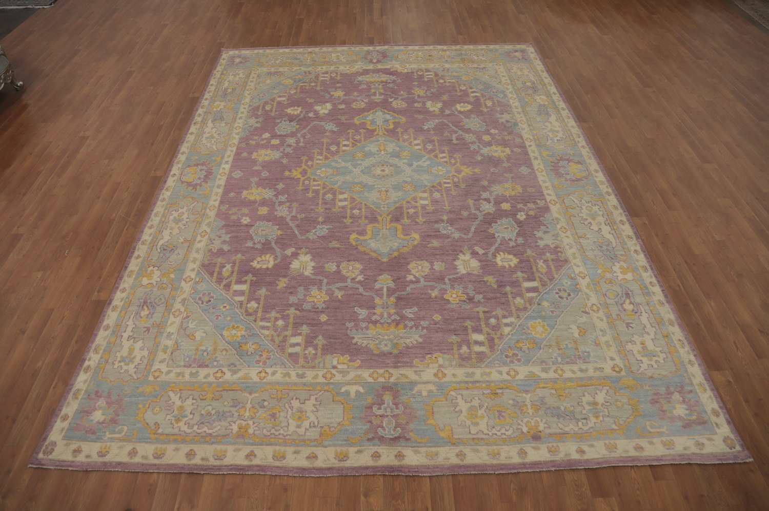 Vegetable Dye Wool Oushak Turkish Area Rug 9x12
