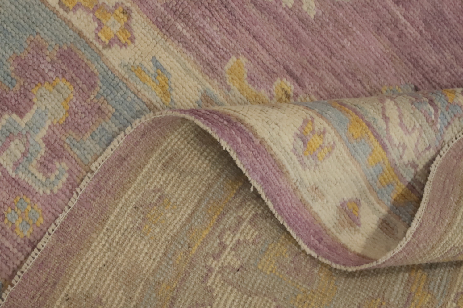 Vegetable Dye Wool Oushak Turkish Area Rug 9x12