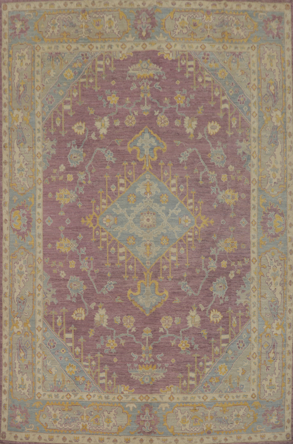 Vegetable Dye Wool Oushak Turkish Area Rug 9x12