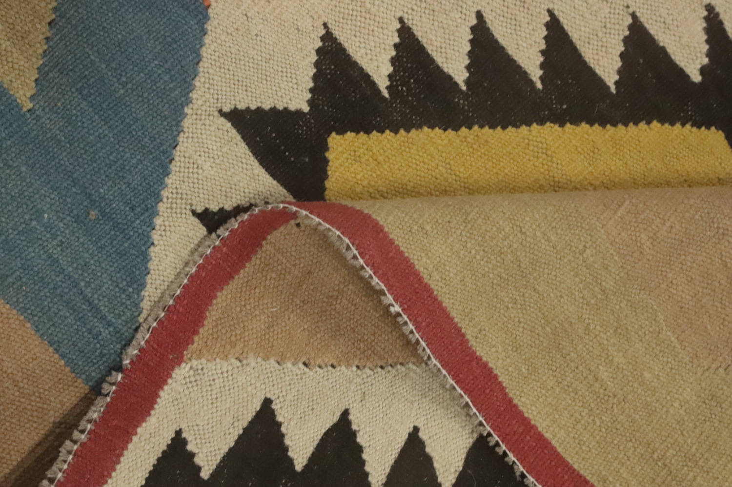 Multicolor Wool Kilim Oriental Area Rug 9x12