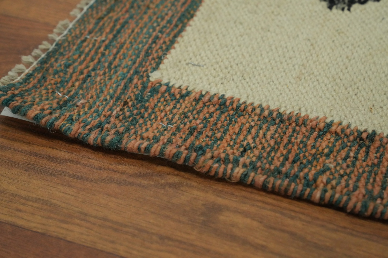 Green Geometric Kilim Vegetable Dye Area Rug 8x11