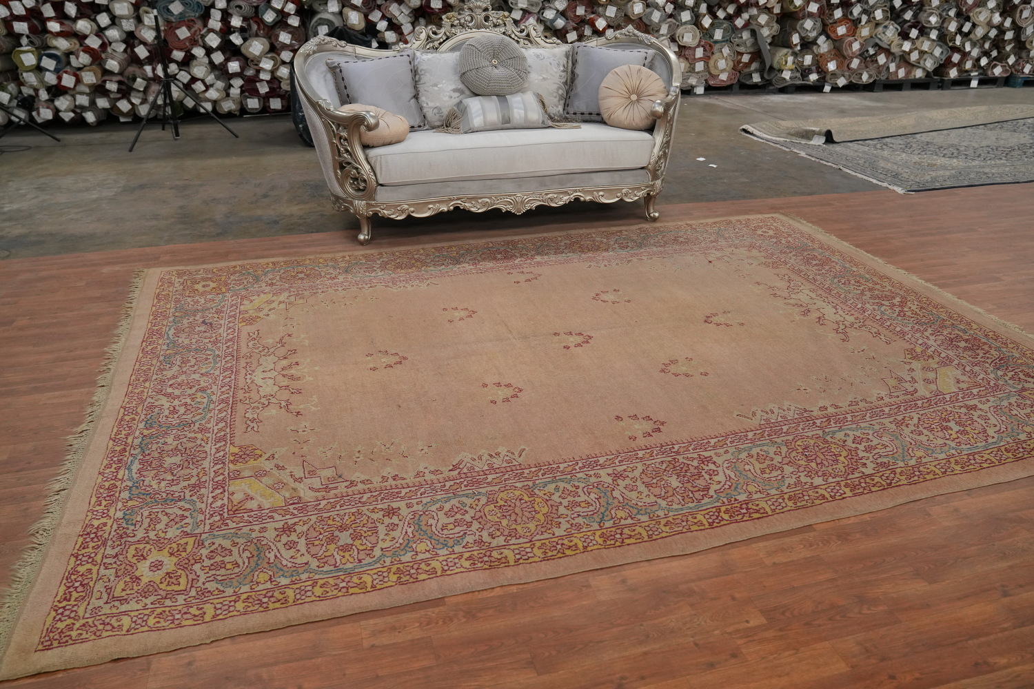 Antique Vegetable Dye Oushak Persian Area Rug 8x12