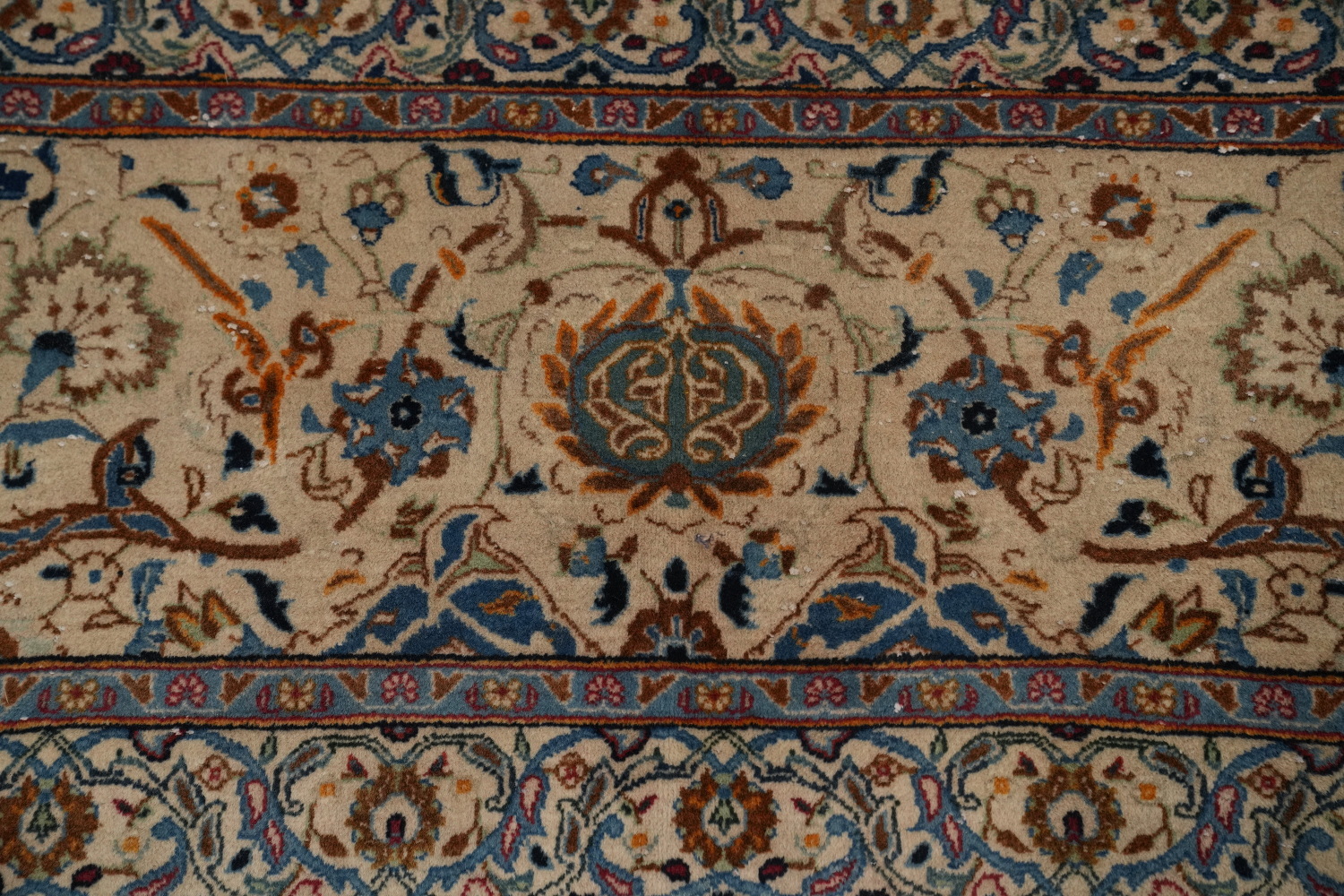Antique Vegetable Dye Kashan Persian Large Rug 13x18