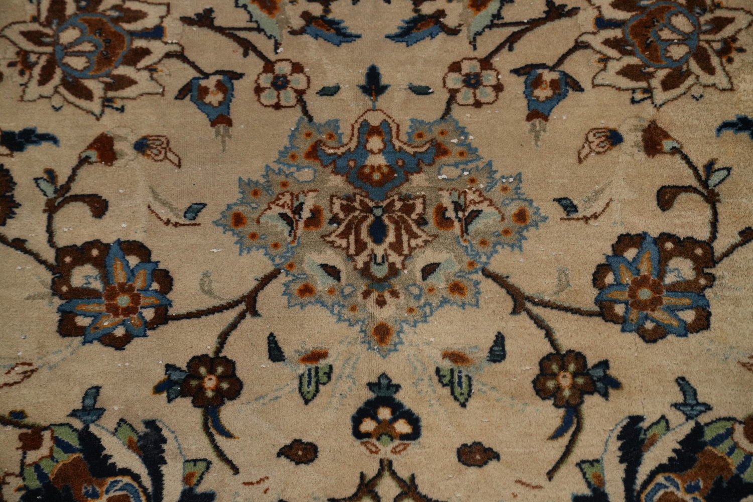 Antique Vegetable Dye Kashan Persian Large Rug 13x18
