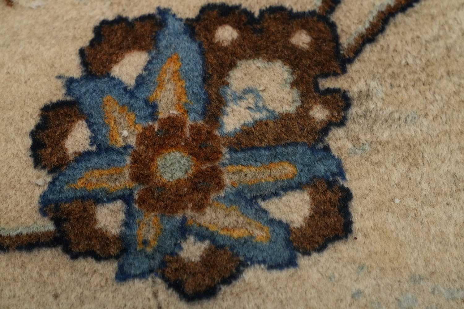 Antique Vegetable Dye Kashan Persian Large Rug 13x18