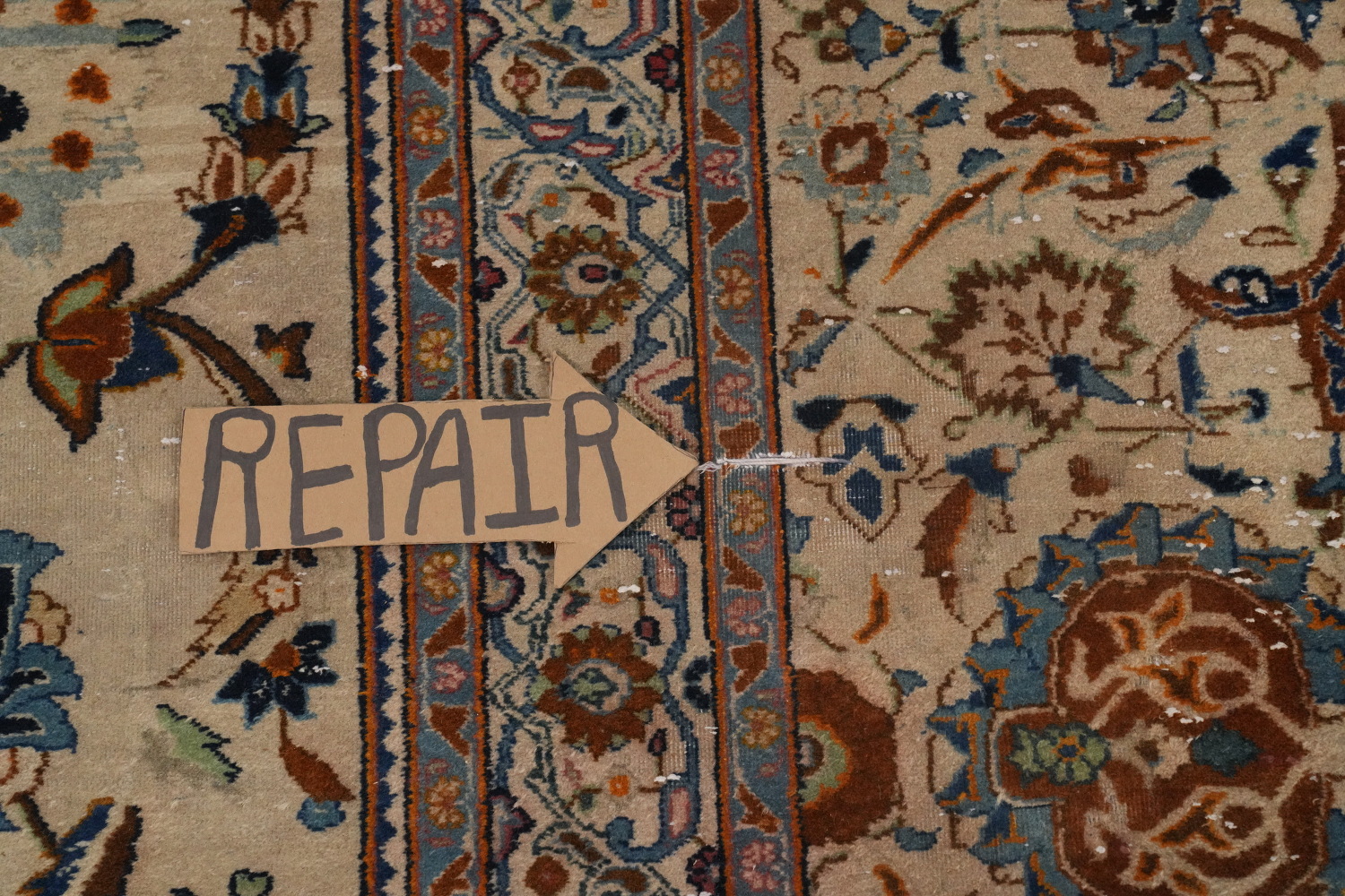 Antique Vegetable Dye Kashan Persian Large Rug 13x18