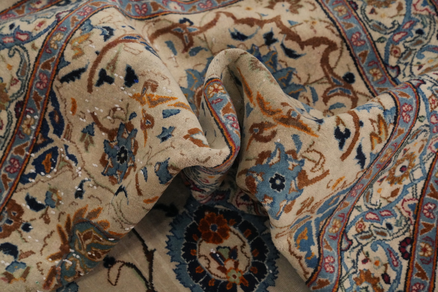Antique Vegetable Dye Kashan Persian Large Rug 13x18