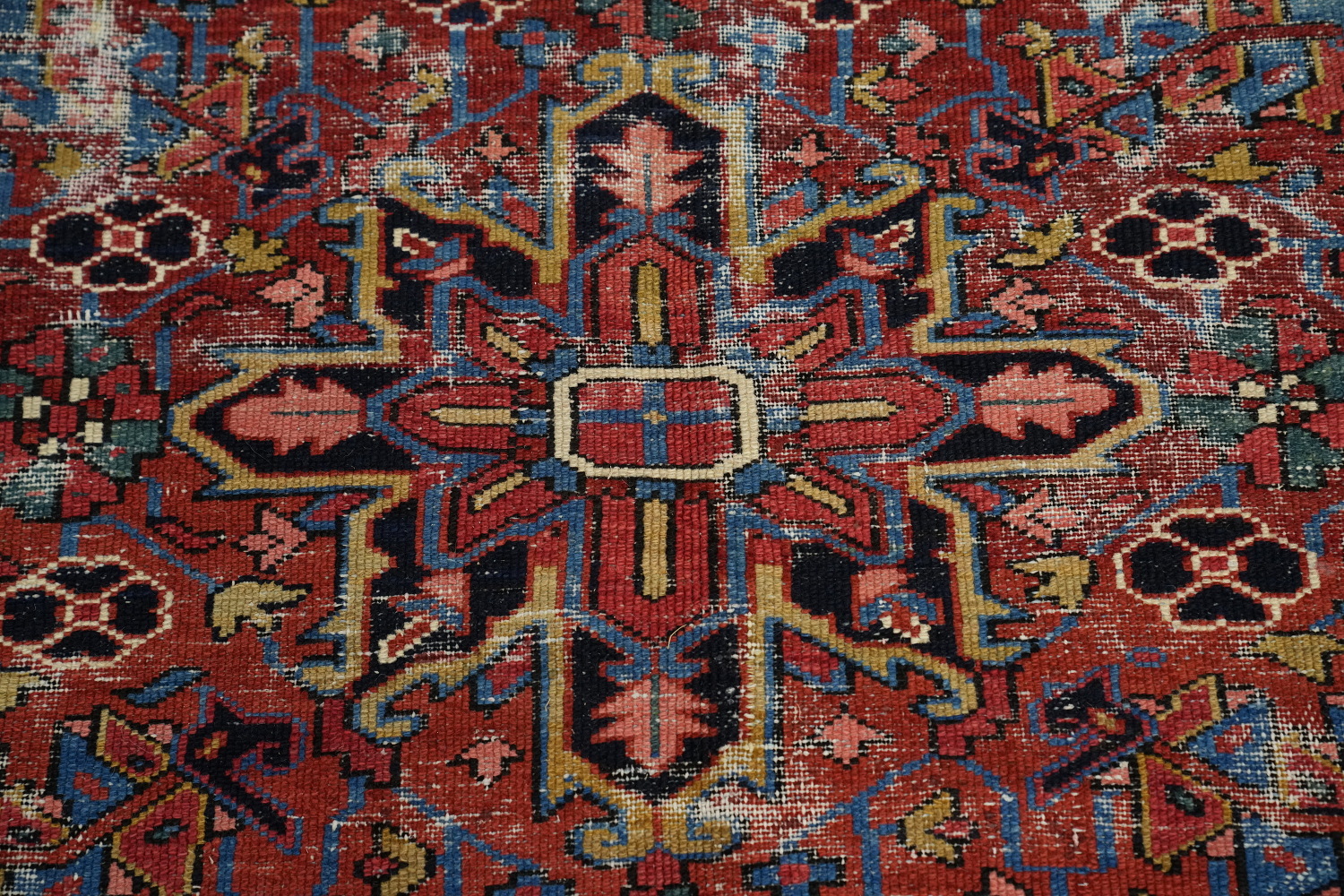 Pre-1900 Vegetable Dye Heriz Serapi Persian Area Rug 7x10
