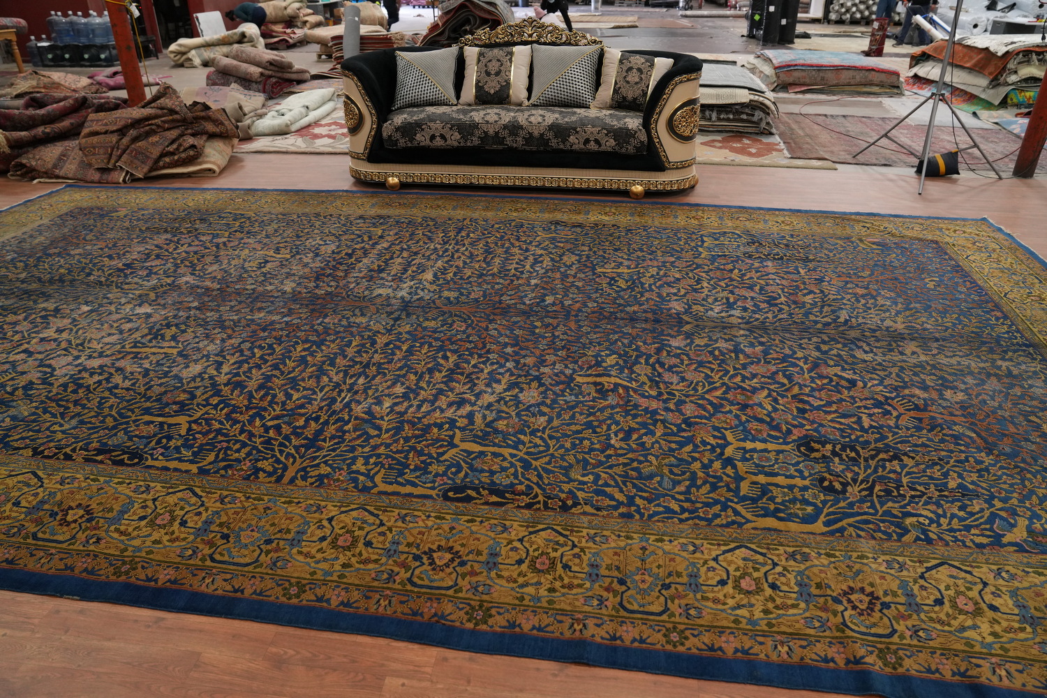 Pre-1900 Antique Vegetable Dye Kerman Ravar Persian Rug 12x21