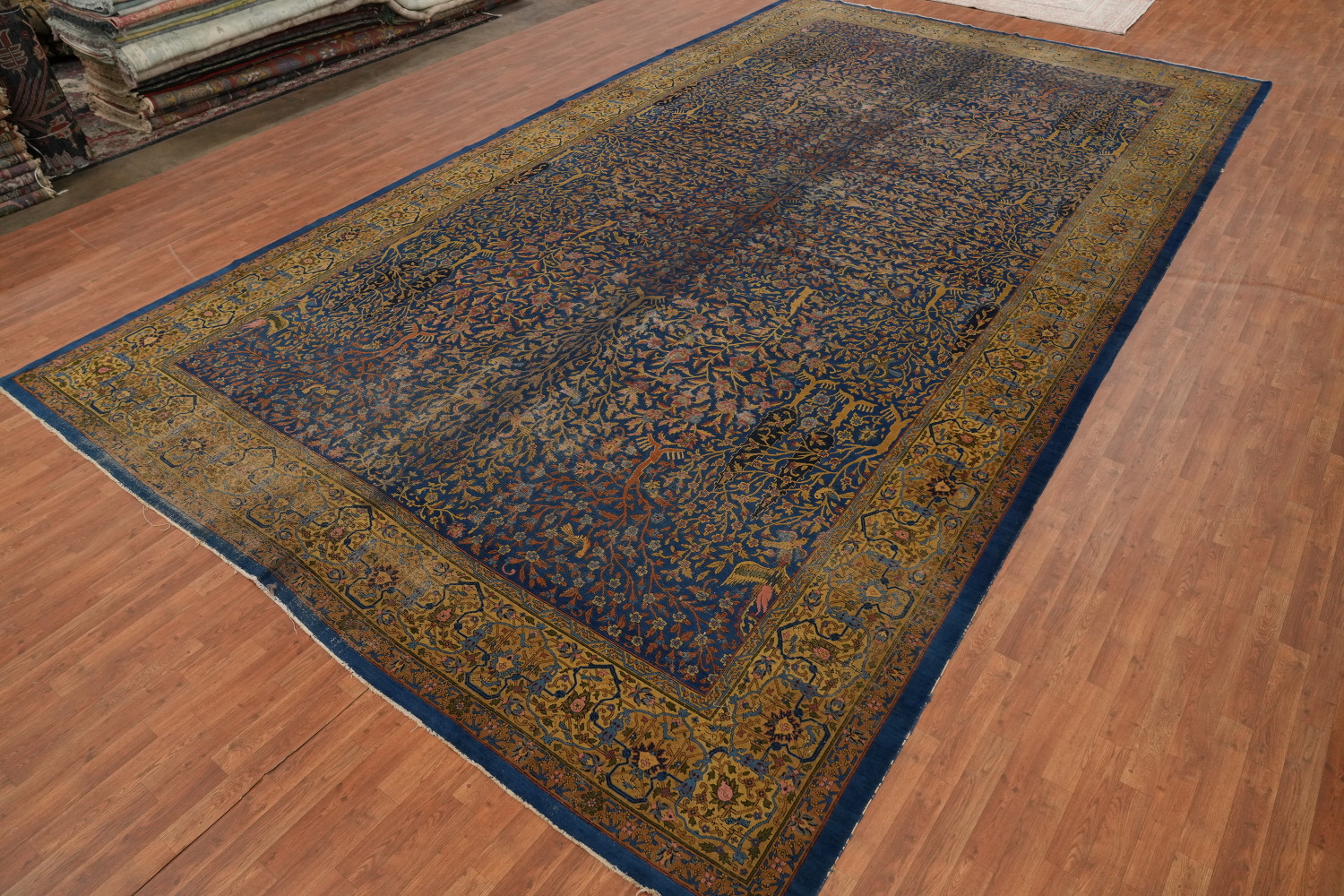 Pre-1900 Antique Vegetable Dye Kerman Ravar Persian Rug 12x21