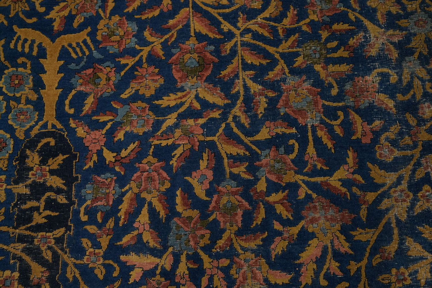 Pre-1900 Antique Vegetable Dye Kerman Ravar Persian Rug 12x21