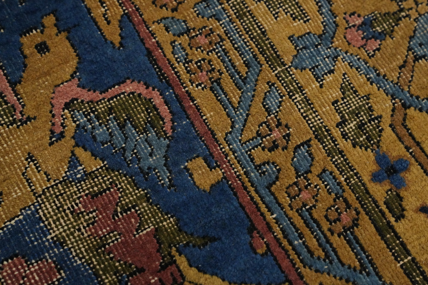 Pre-1900 Antique Vegetable Dye Kerman Ravar Persian Rug 12x21