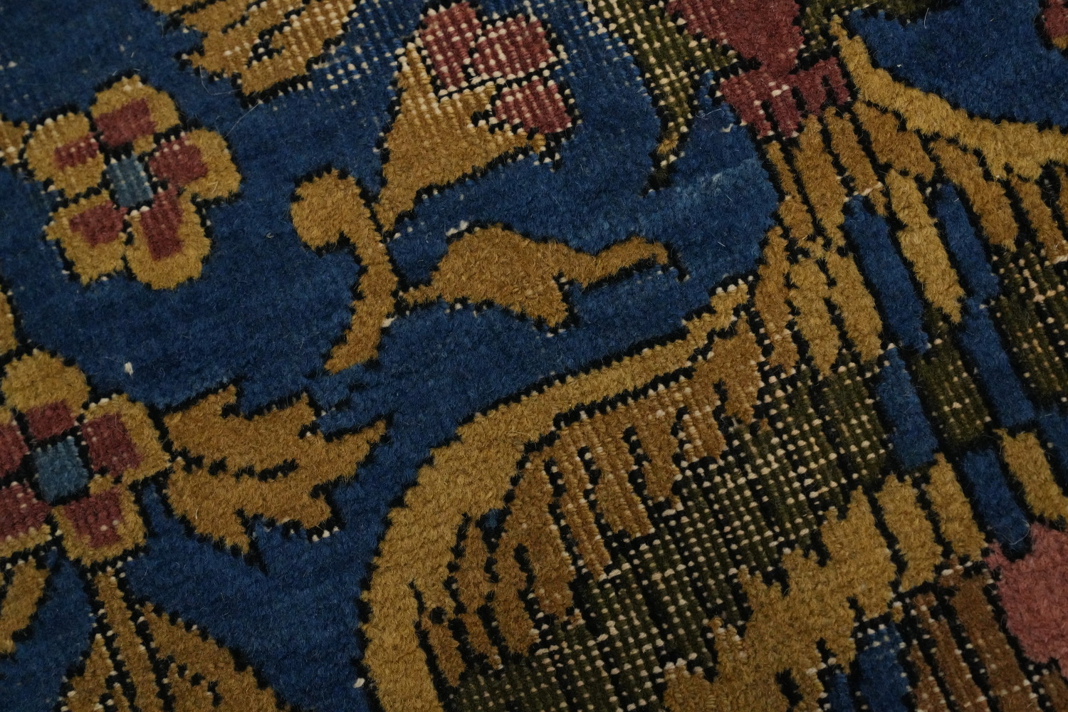 Pre-1900 Antique Vegetable Dye Kerman Ravar Persian Rug 12x21