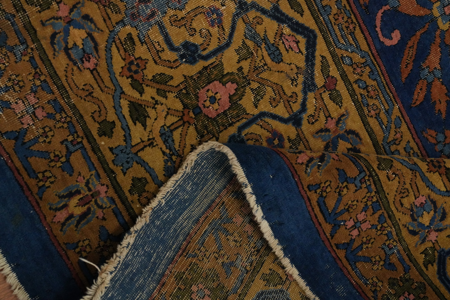 Pre-1900 Antique Vegetable Dye Kerman Ravar Persian Rug 12x21