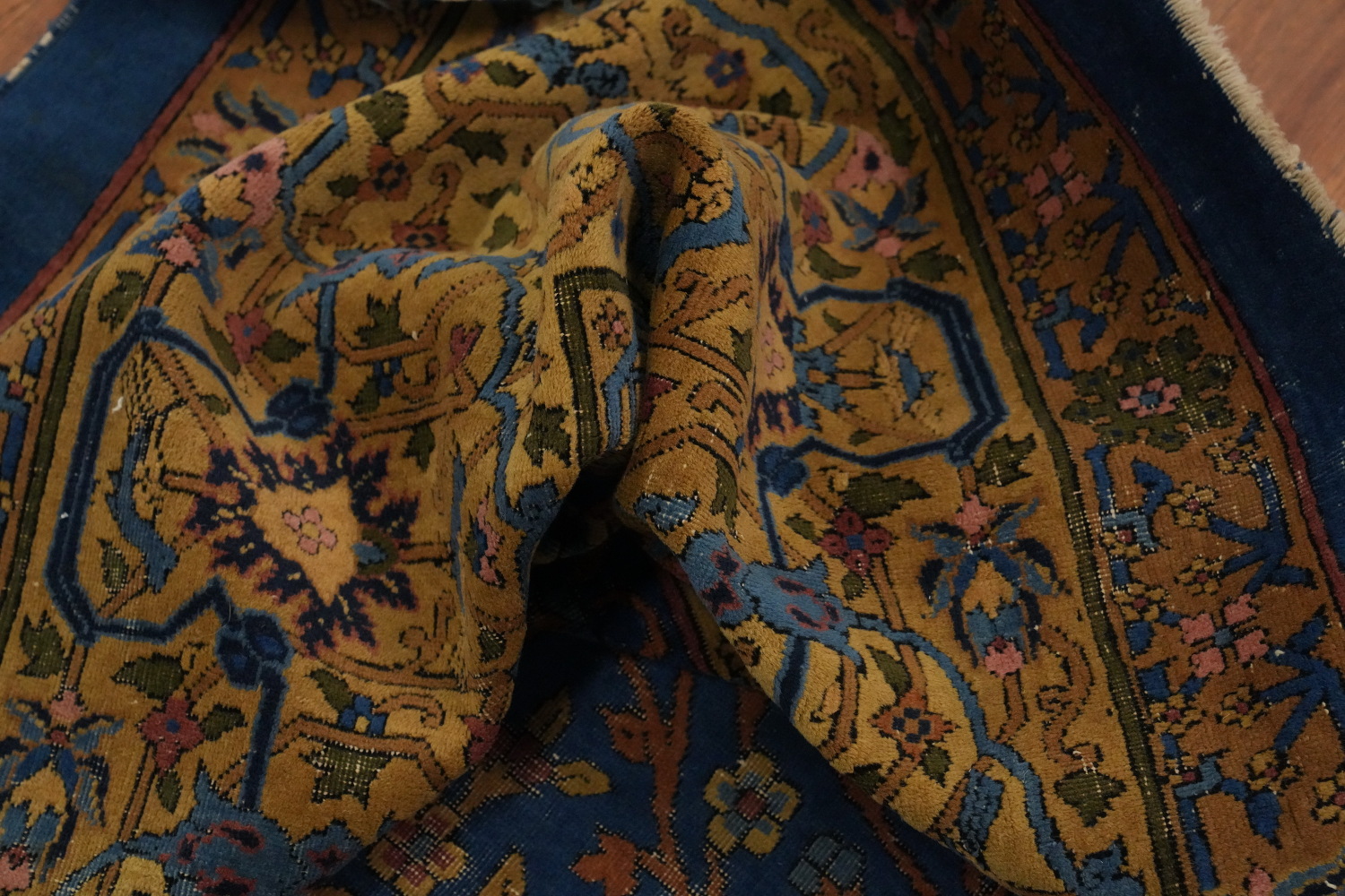 Pre-1900 Antique Vegetable Dye Kerman Ravar Persian Rug 12x21